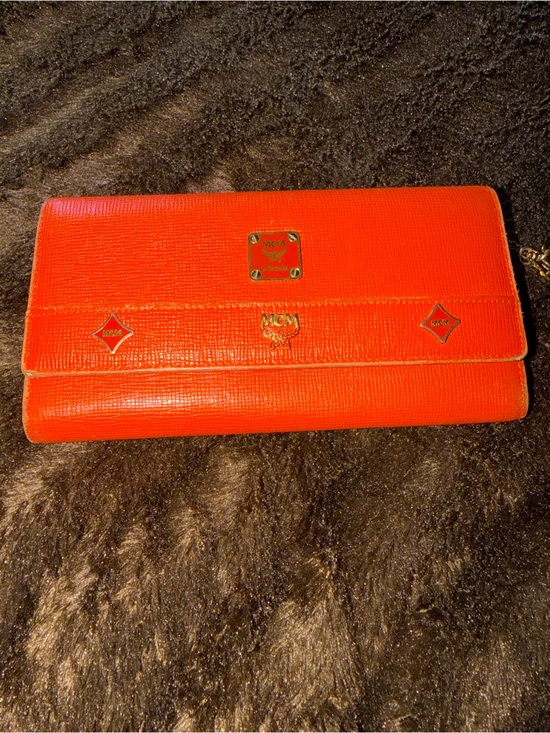 MCM Handbags - MCM Orange Leather Flap Wallet Wallet